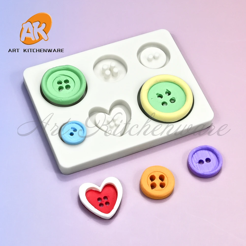 Дизайнерская силиконовая форма для пуговиц глиняная рукоделия инструменты