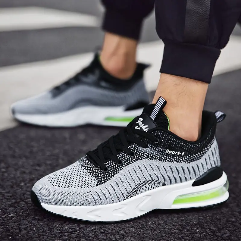 

Outdoor Cushion Sports Shoes for Men Running Shoes Sport Men's Mesh Sneakers Gray Sneackers Summer Footwear Trainers 2020 D-1022