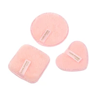 3pcs reusable microfiber makeup remover pad set washable round square heart facial make up cleansing removal pads sponge tool