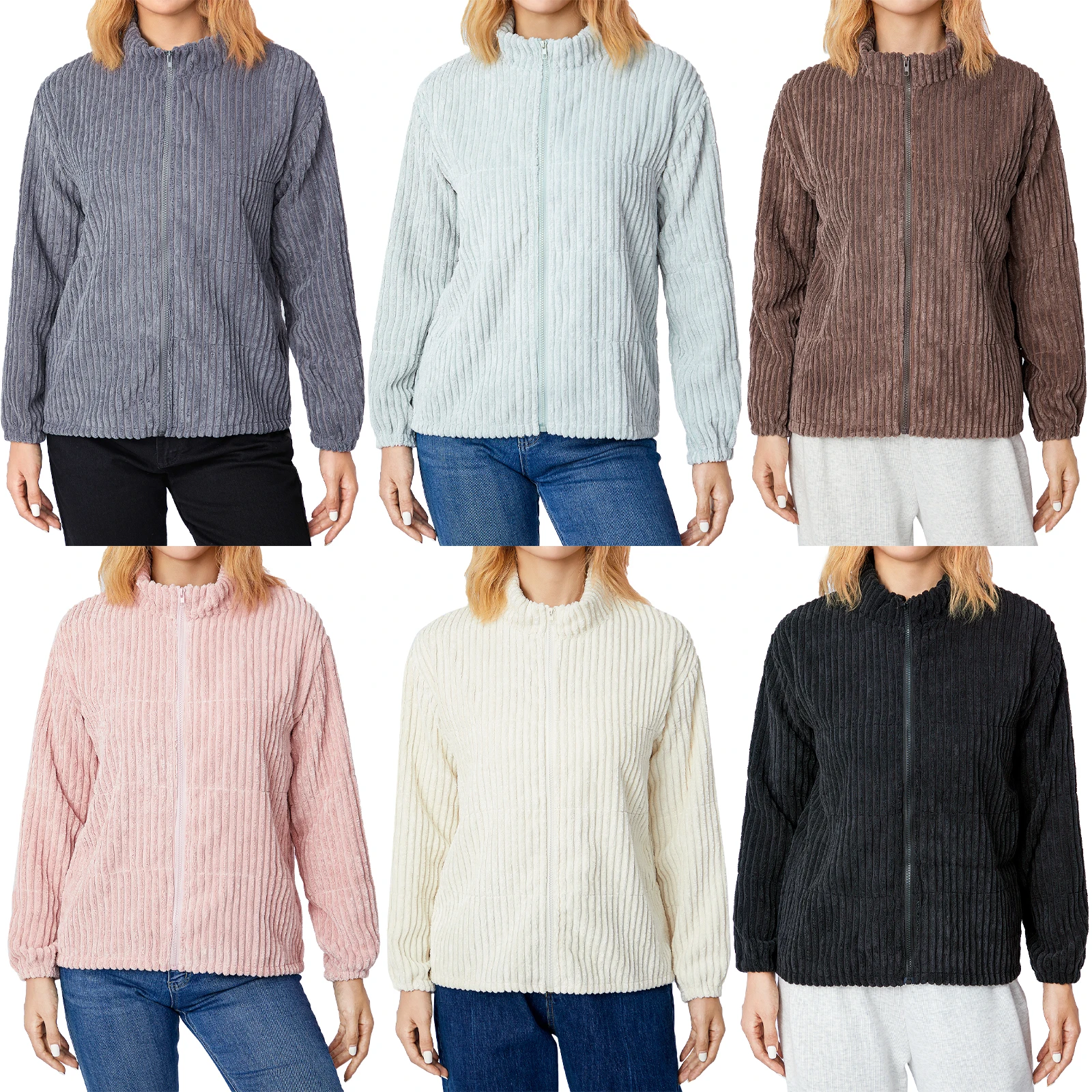 

Женская осенне-зимняя куртка, новинка 2023, модное однотонное теплое пальто с длинным рукавом, воротником-стойкой и застежкой-молнией, женская одежда, верхняя одежда