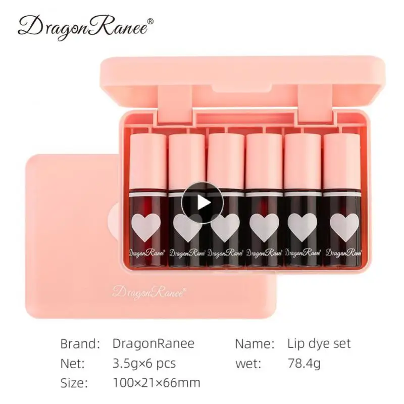 

Lip Tint Lip Dyeing Lipgloss Gift Box Waterproof Liquid Lipstick Set Mirror Water Lip Gloss Lips Makeup Glossy Lip Glaze