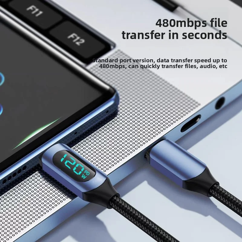 Фото USB C-кабель для передачи данных PD 120 Вт, шнур для быстрой зарядки телефона, зарядное устройство для iPhone 17 16 15 Samsung Huawei Macbook C To C, кабель для быстрой зарядки №4