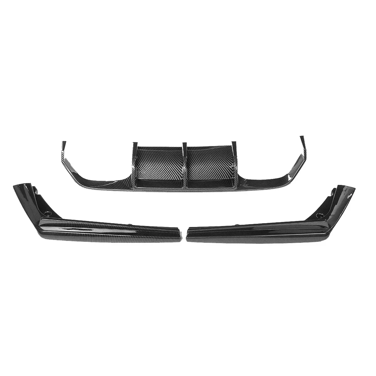 Фото Новый комплект из 3-х накладок-диффузоров на задний бампер для BMW F80 M3 F82 M4 2015-2020, защита заднего бампера, сплиттер, диффузор, обвес №2