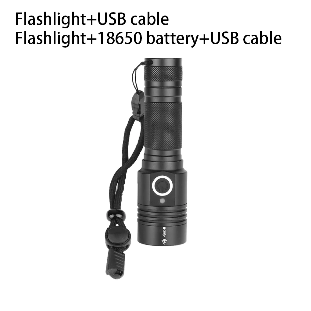 

1 2 3 Magnetic Flashlight Rechargeable Brightness Strong Zoomed Torch Lantern Telescopic Aluminum Emergency Hiking 18650Battery