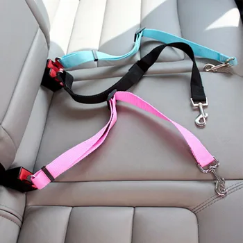 Adjustable Pet Cat Dog Seat Belt Pet Seat Vehicle Dog Harness Lead Clip Safety Lever Traction Dog Collars Dogs Accessoires 1