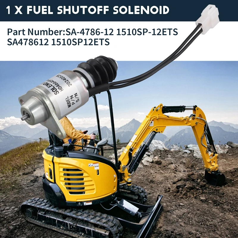 12V Электромагнит отключения подачи топлива 1510SP-12ETS для судового двигателя Yanmar 2YM15