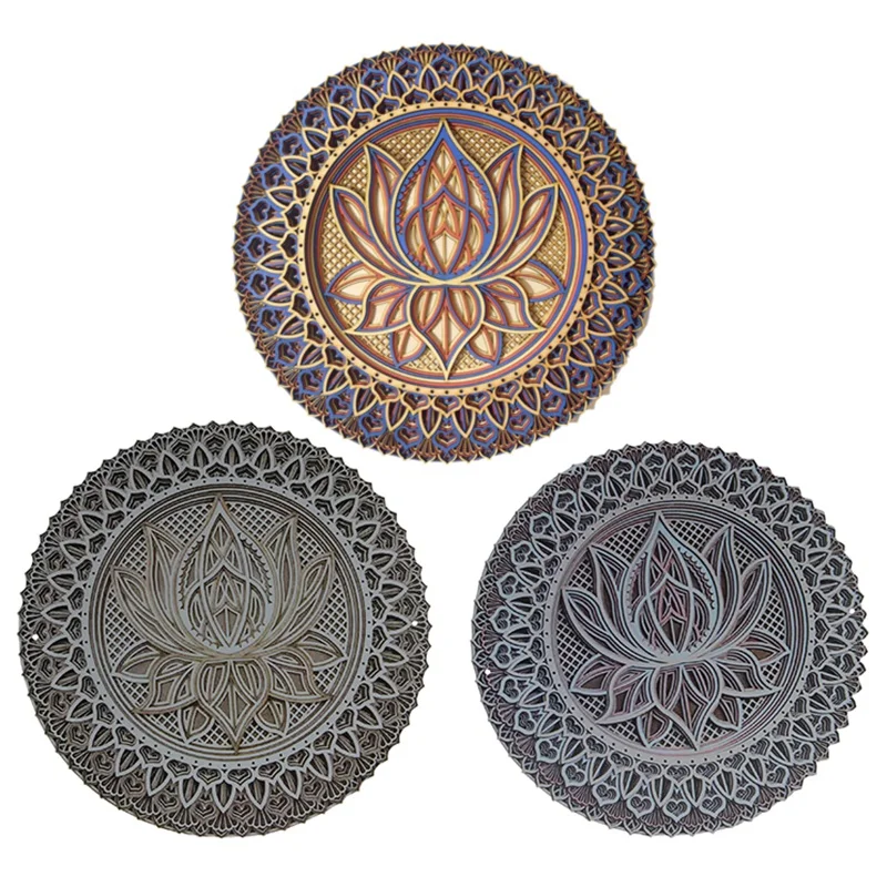 

Lotus Flower Mandala-Art Wall, Lotus Flower Mandala Metal Wall Hanging For Room Decoration Bohemian Wall Art