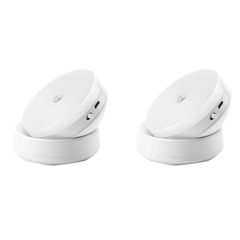 

360 Degree Rotating Rechargeable LED Night Light, With Magnetic Base, Body Induction Night Light