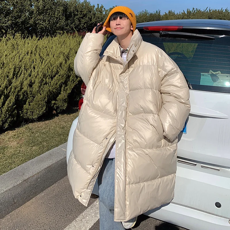 Oversized Thicken Long Coat Men Warm Fashion Casual Loose Thick Coat Men Korean Winter Down Jacket Mens Parker Overcoat M-2XL