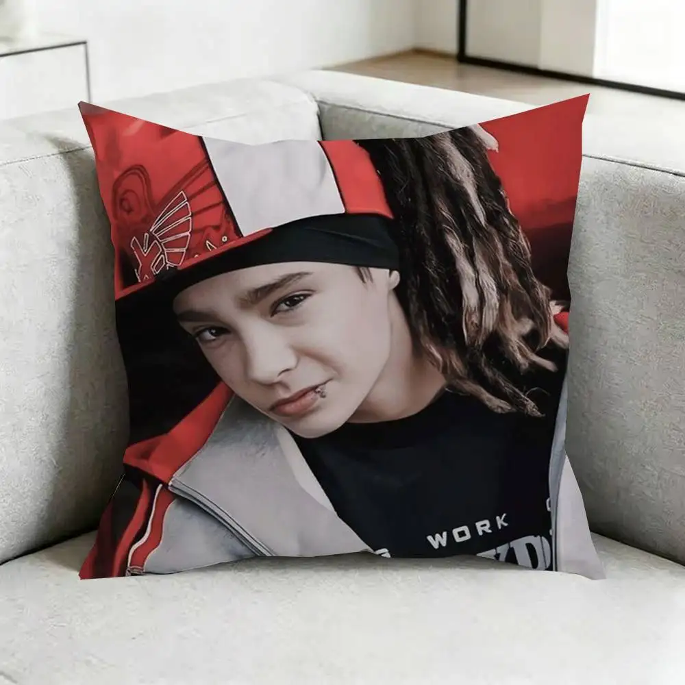 Фото Наволочка Bill Tom Kaulitz T-Tokio Hotel Square с двусторонней печатью, наволочка для спальни, наволочка для дивана, чехол для подушки, подарок №4
