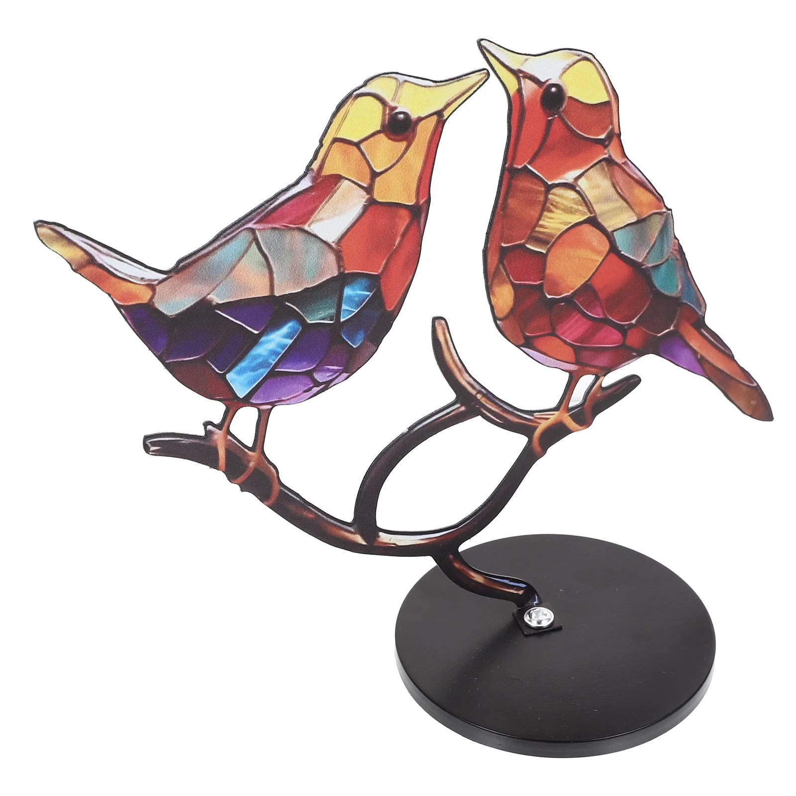 

Bird Decor Statue Desktop Decoration Office Decorations Figure With Base Ornament Metal Figurine Fake Crafts
