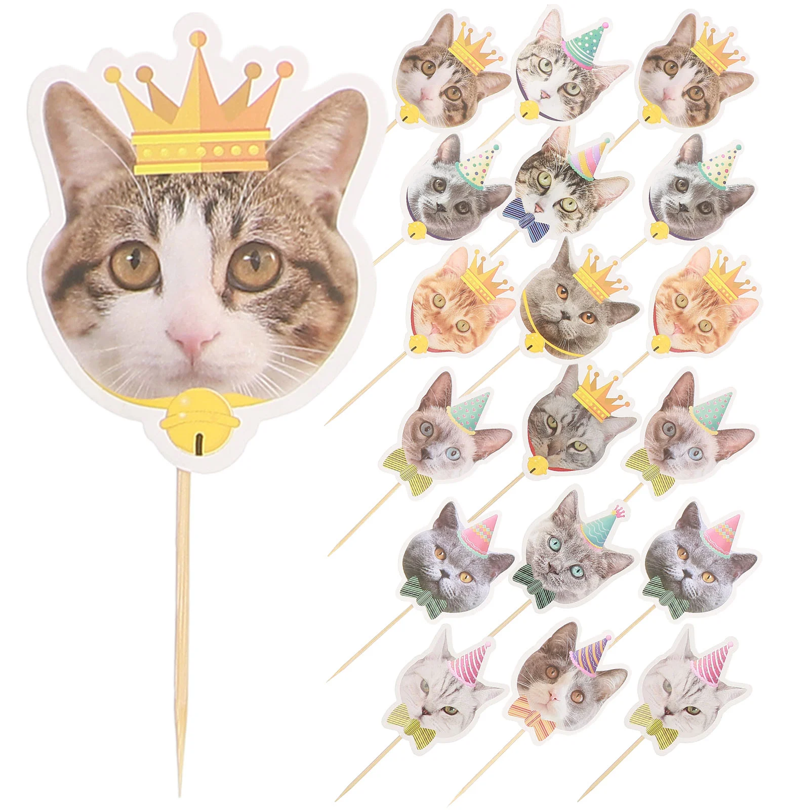 

24pcs Cat Theme Birthday Party Cake Picks Cat Party Decorations Party Decorations Supplies
