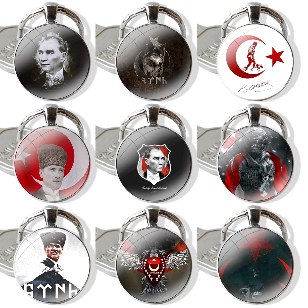 Флаг Турции Стамбул Анталья Ууса Кемаль Ататюрк Брелок ручной работы Стеклянный