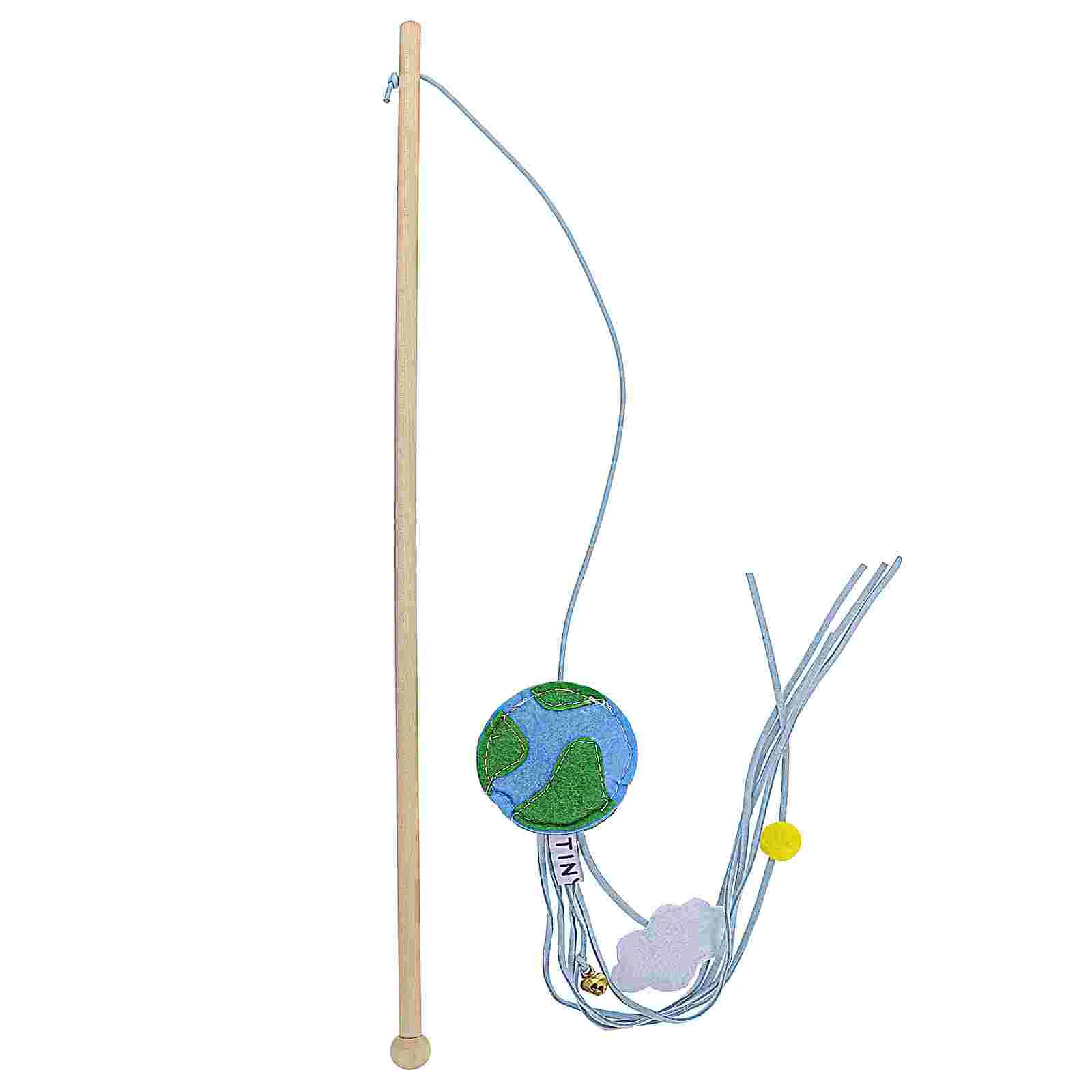 

Free Cut Cat Wand Catnip Teaser Stick Wooden Cat Teasing Stick Interactive Cat