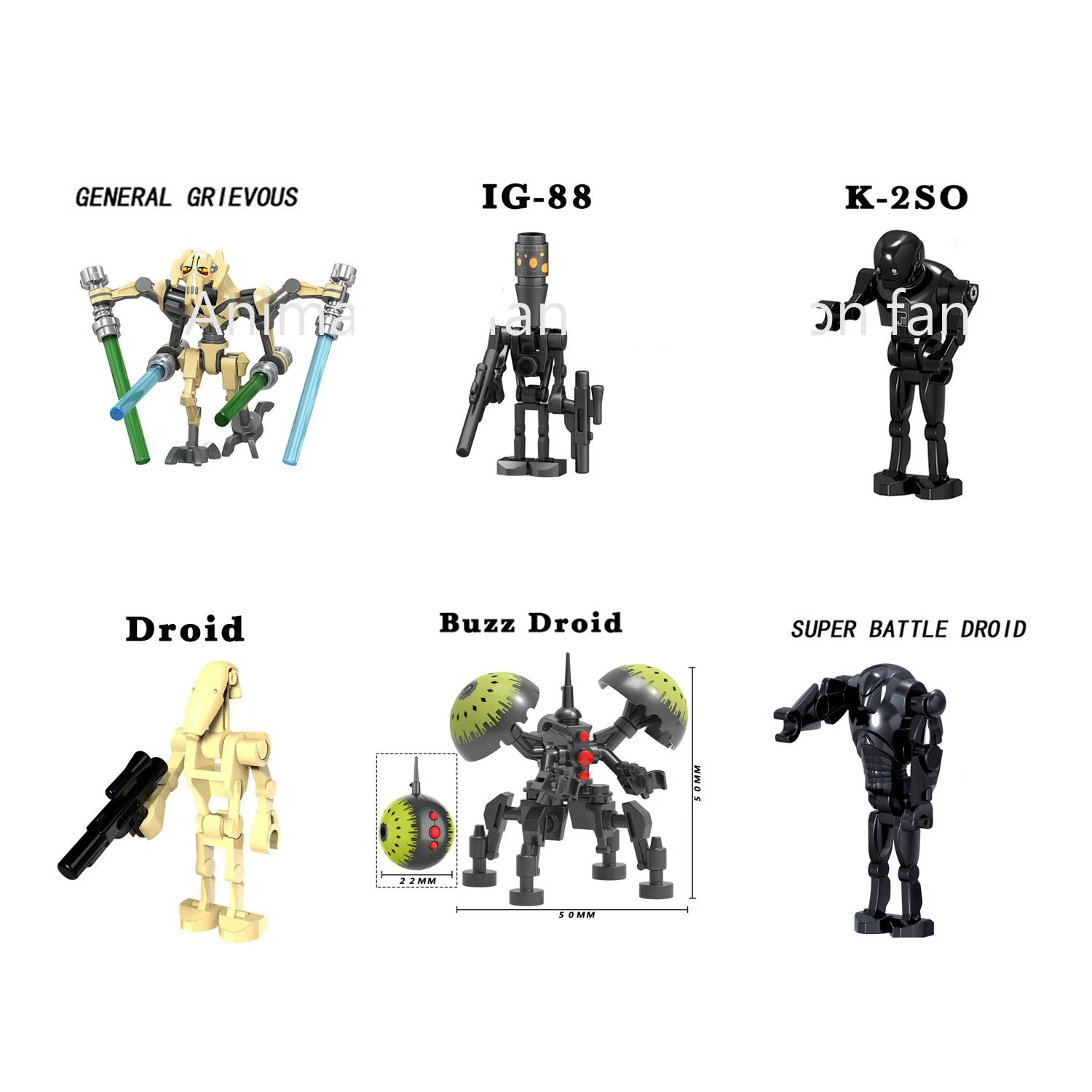 Mini Figures Building Blocks Gold C-3Po General Grievous Battle Buzz Droid Star Bricks Action Wars Toys Robot Force | Игрушки и хобби
