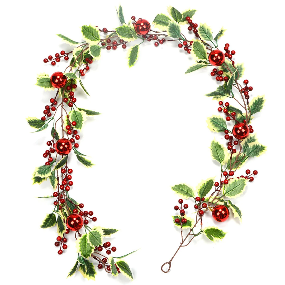 

Рождественская гирлянда из красных ягод, Рождественская гирлянда с сосновой конусой, искусственная прочная гирлянда, украшение, Рождестве...