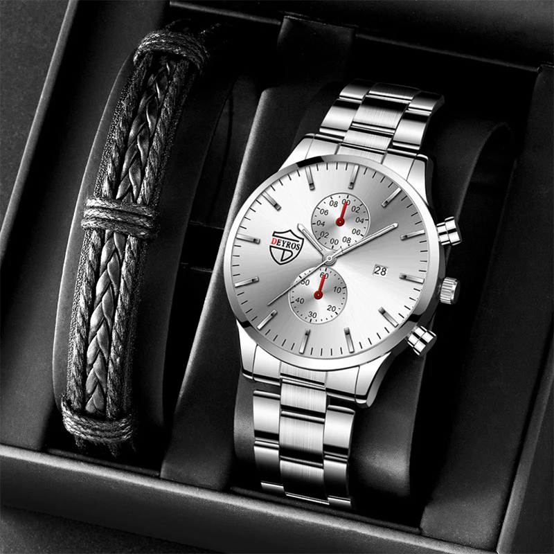 

uhren herren Herren Sport Uhren Edelstahl Luminous Analog Quarz Armbanduhr Casual Leder Armband Kalender Männer Business Watche