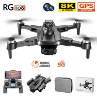 rc drone 360 obstacle avoidance quadcopter dual camera aerial photography brushless gps follow low power return toy gifts flight