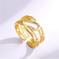 faashion korean version of hollowed out unique geometric temperament elegant index finger ring for women jewelry gift