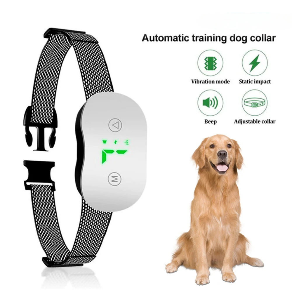 

Smart Automatic Anti Dog Collar Rechargeable Bark Stopper Stop Barking Digital Display IP67 Waterproof Collar for Dog