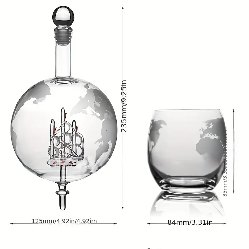 Графин для виски набор глобусов с 2-чашками воронка подходит ликера скотча