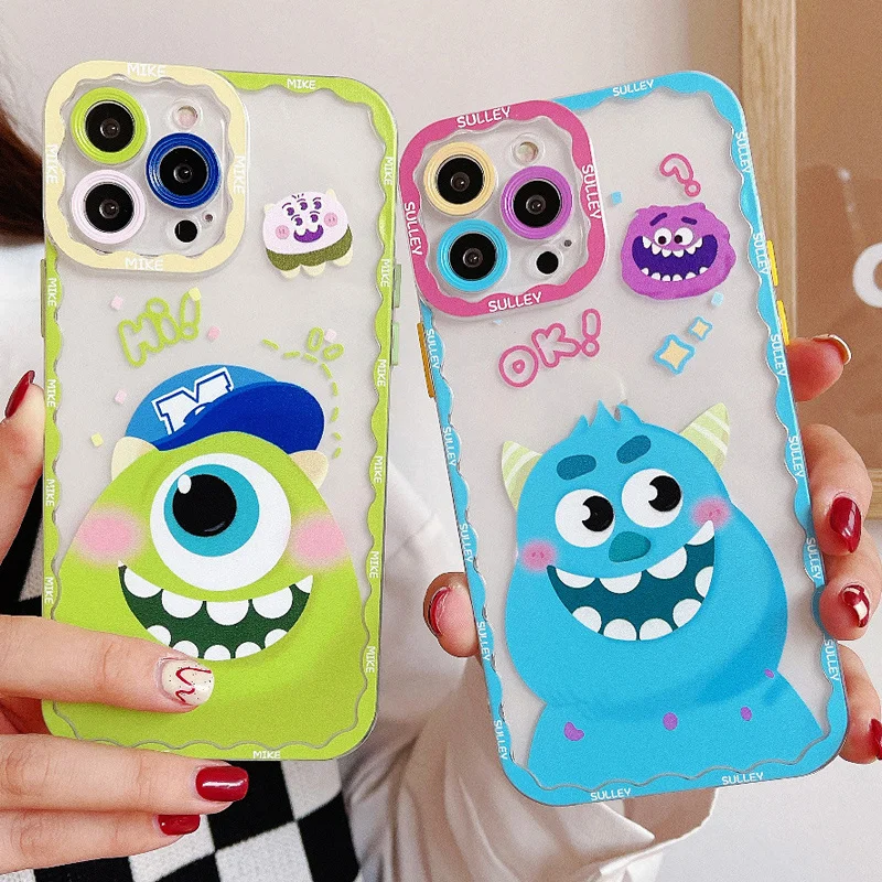 

Japanese and Korean Q cartoon XS cute hairy monster big eye monster wave for apple 13promax 12pro mobile phone case suitable for
