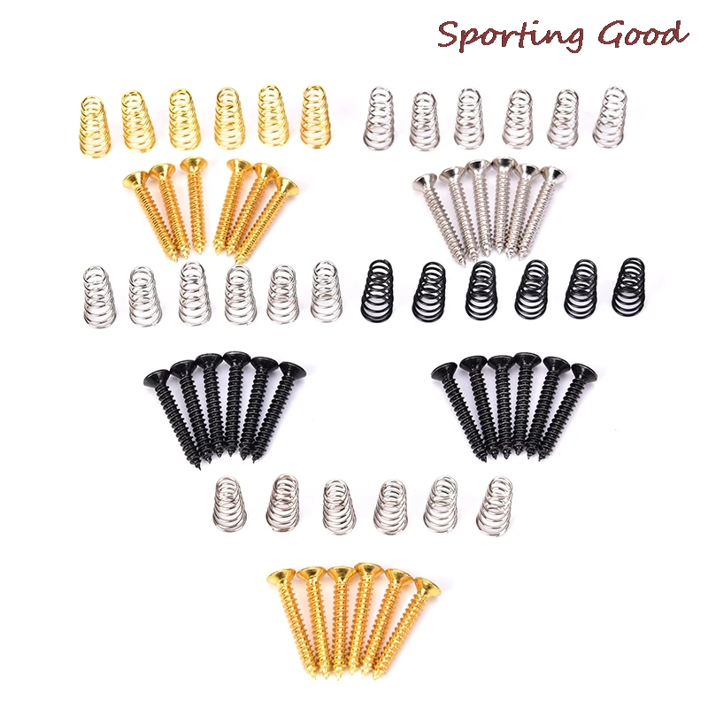 

6pcs Electric Guitar Single Coil Pickup Mount Height Screw with Spring 23mm*5mm Guitar Screws Springs Guitarra Tornillo Resorte
