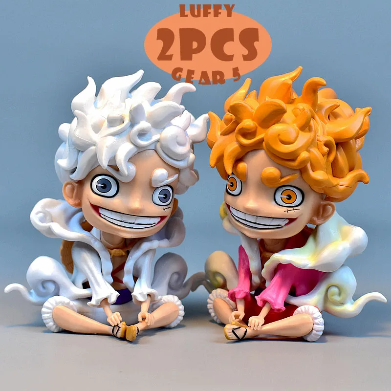

2 шт., фигурка аниме 13 см, кавайная Экипировка Луффи, 5 экшн-фигурок Ника, оригинальная симпатичная версия Q, ПВХ Модель, статуэтка, коллекционн...