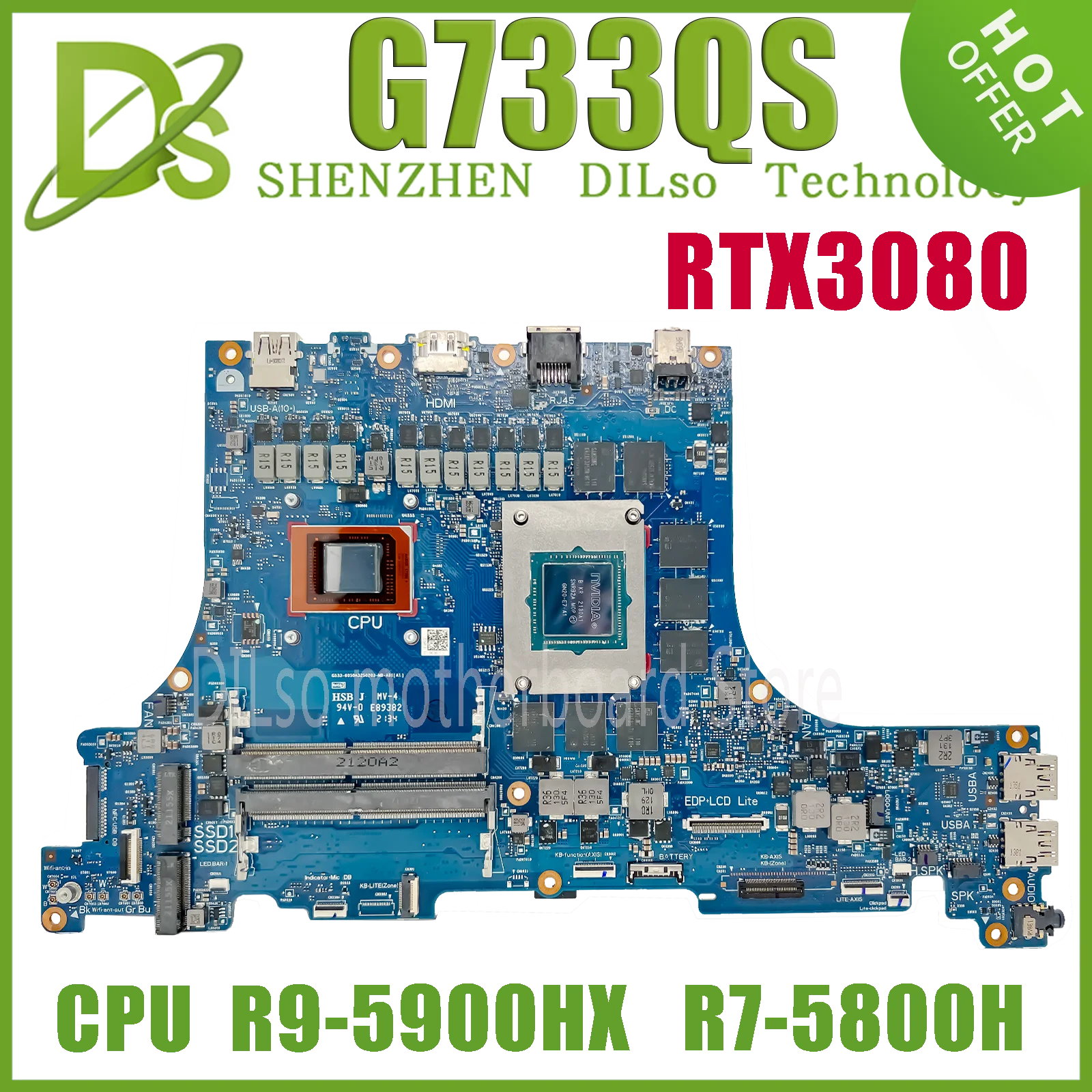 KEFU G533Q материнская плата для ноутбука ASUS ROG Strix SCAR G533QS G533QM G733QS G733QM материнская плата R7-5800H R9-5900H RTX3060-6G/3080-8G