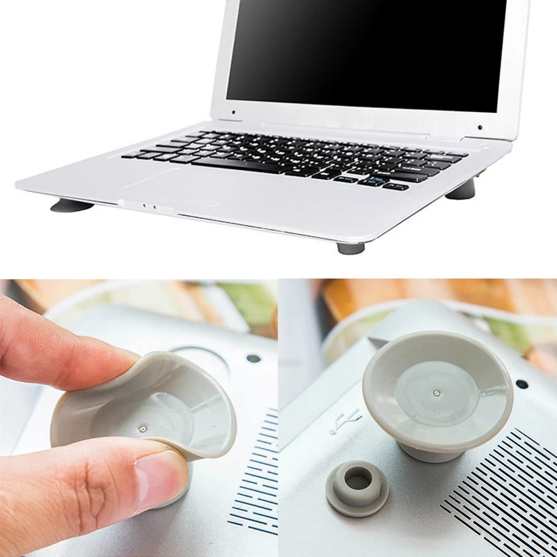 

4pcs/set PVC Laptop Sucker Thermal Bracket Ottomans Pad Notebook Heighten Cooling Pad Computer Cooling Stand Support