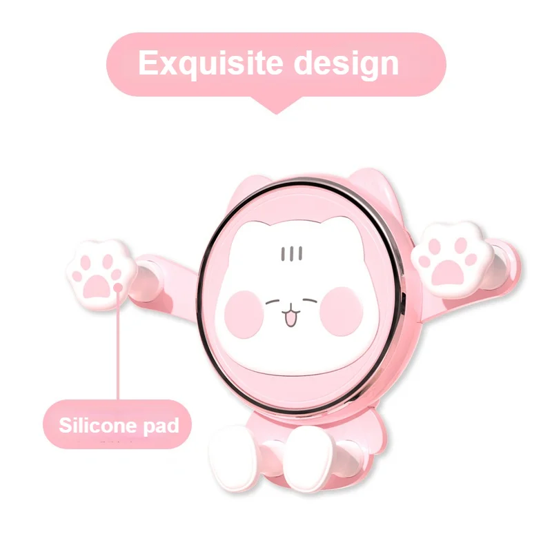 cute gravity car phone holder mobile stand smartphone gps support mount for iphone 13 12 11 pro 8 samsung huawei xiaomi redmi lg free global shipping