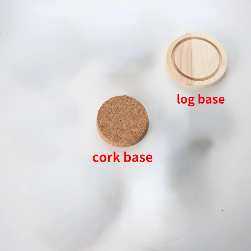 Стеклянный купол Колокол с черным угольным горением/деревянная основа цветочный