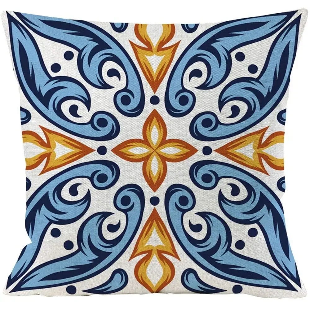 Итальянская короткая плюшевая наволочка с принтом плитки декоративная для