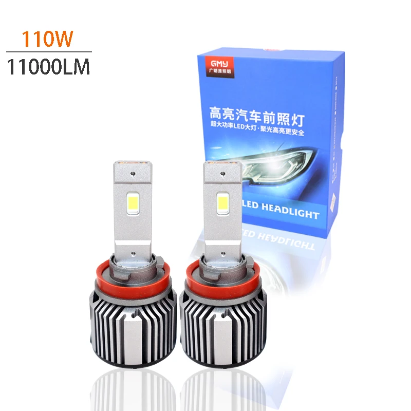 2 шт. светодиодная лампа для автомобильных фар H1 H7 H4 H11 9005 9006 9012 6000K 55W 110W 11000LM 12V Canbus