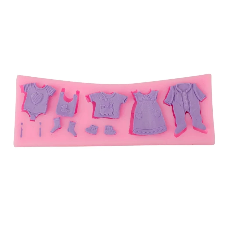 

New Baby Clothes Dress Cooking Tools Silicone Mold For Baking Fondant Sugar Fudge Chocolates Cake Decorating Kitchen Accessories