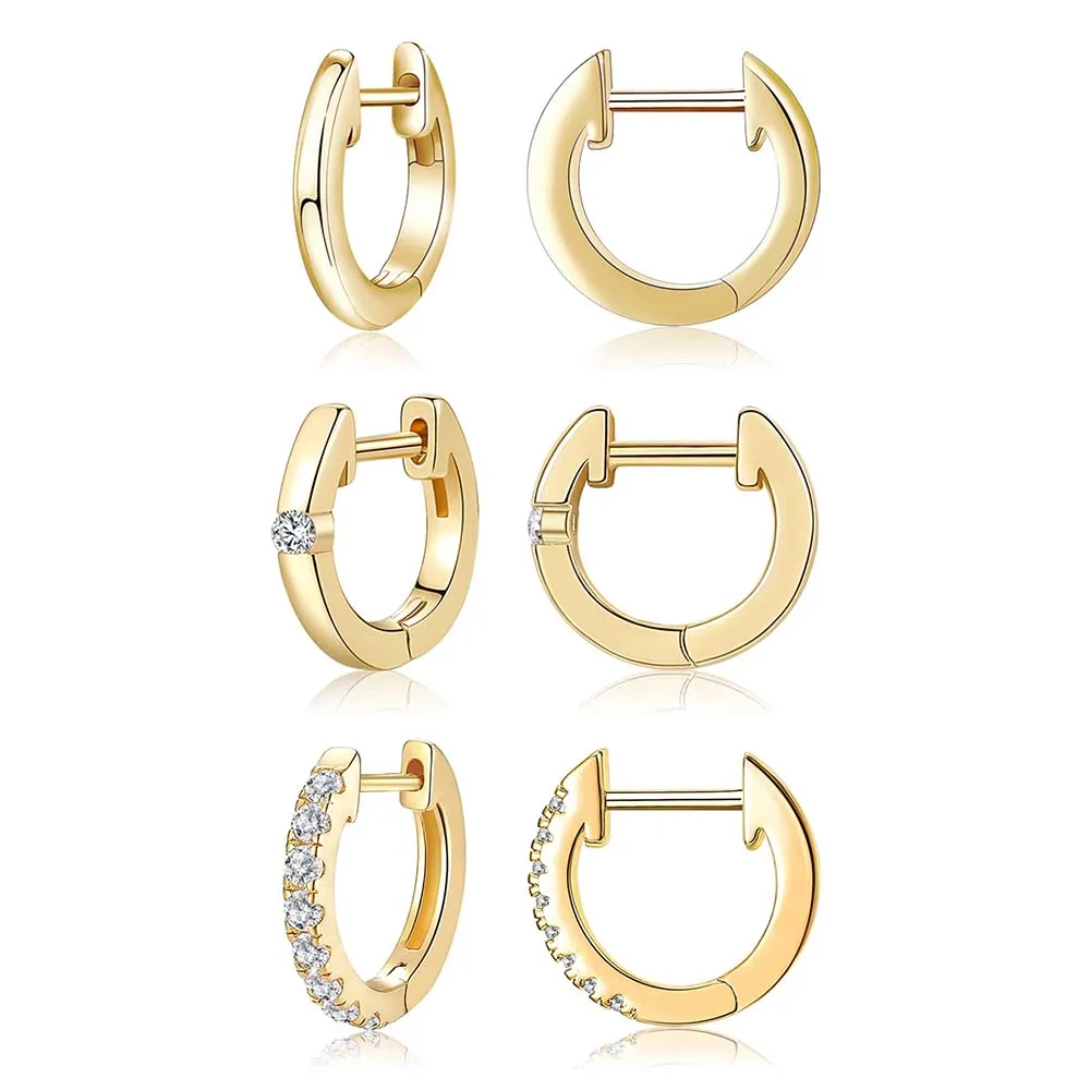 

KMOKN Gold Huggie Earrings for Women Small Huggie Hoop Earrings for Women Girls Gift 14K Gold Plated Hoops