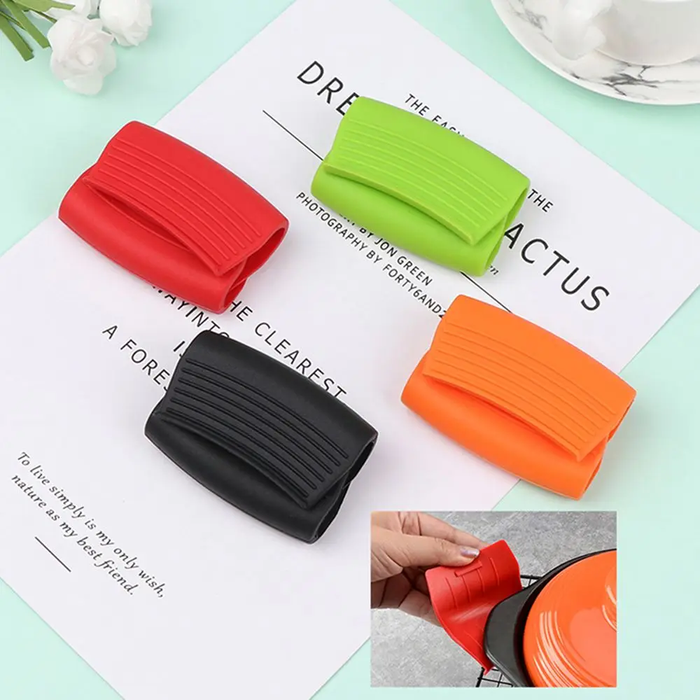 

Kitchen Tool Anti-Scald Non Stick Non-Slip Silicone Lid Insulation Clips Pot Handle Cover Pot Handle Protectors