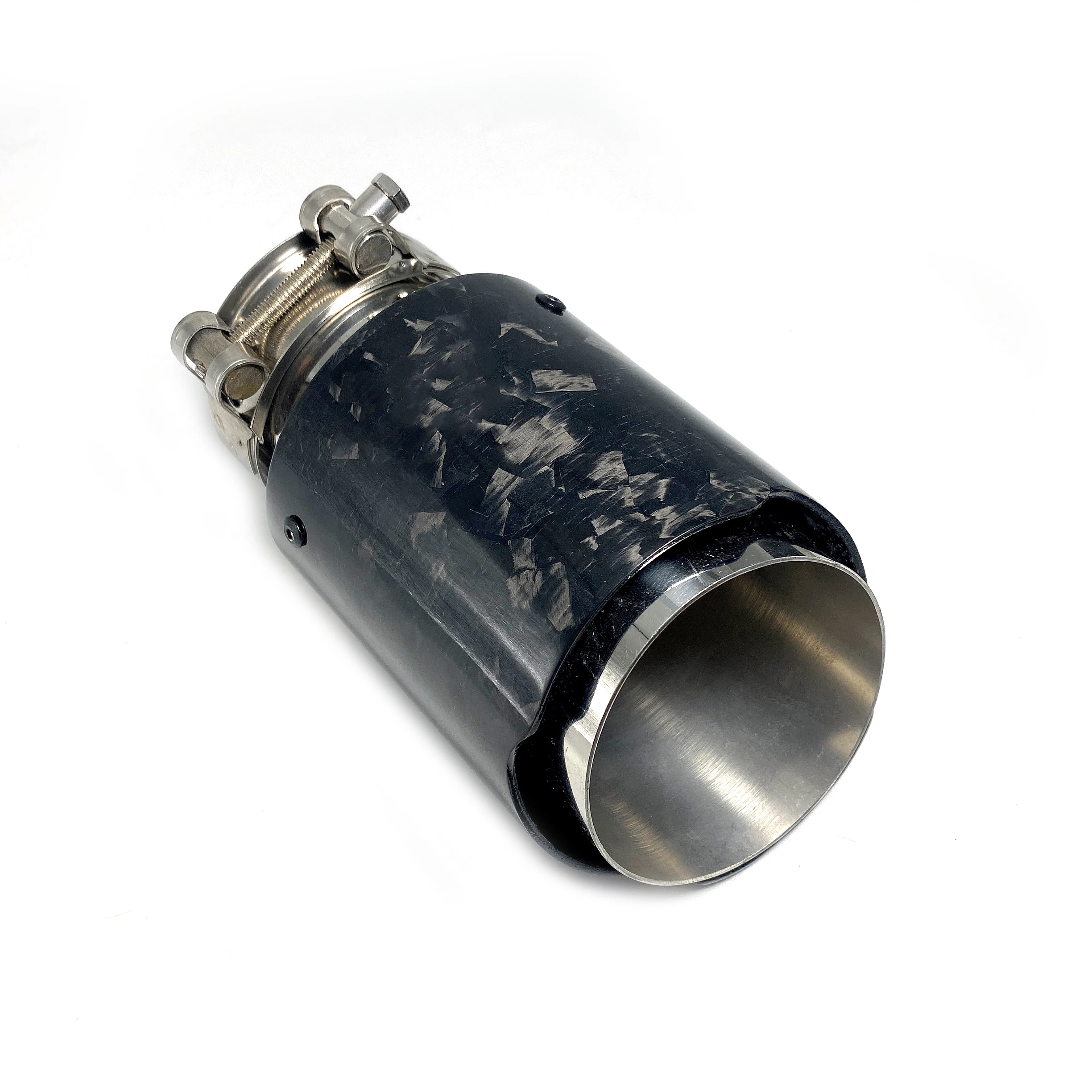 1 шт. Автомобильная выхлопная труба прямой фланец кованый глянцевый углеродный