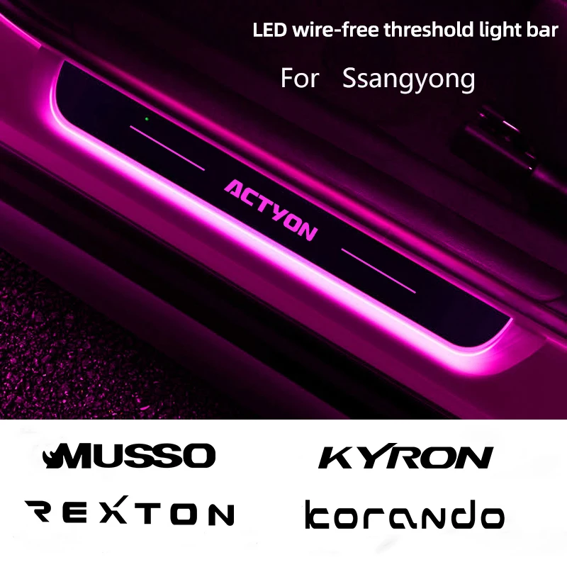 

Customized Wireless Car Pedal LED Light, Welcome Threshold Light, Ssangyong, Korando, 4.0, Musso, Rexton, Tivoli, Actyon