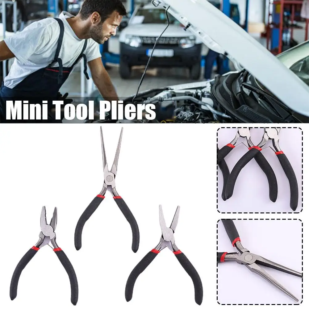 

1pc Black Handle Multi-function Long Nose Pliers For Cutting Clamping Stripping Electrician Repair Mini Hand Tools High Qua F0F2