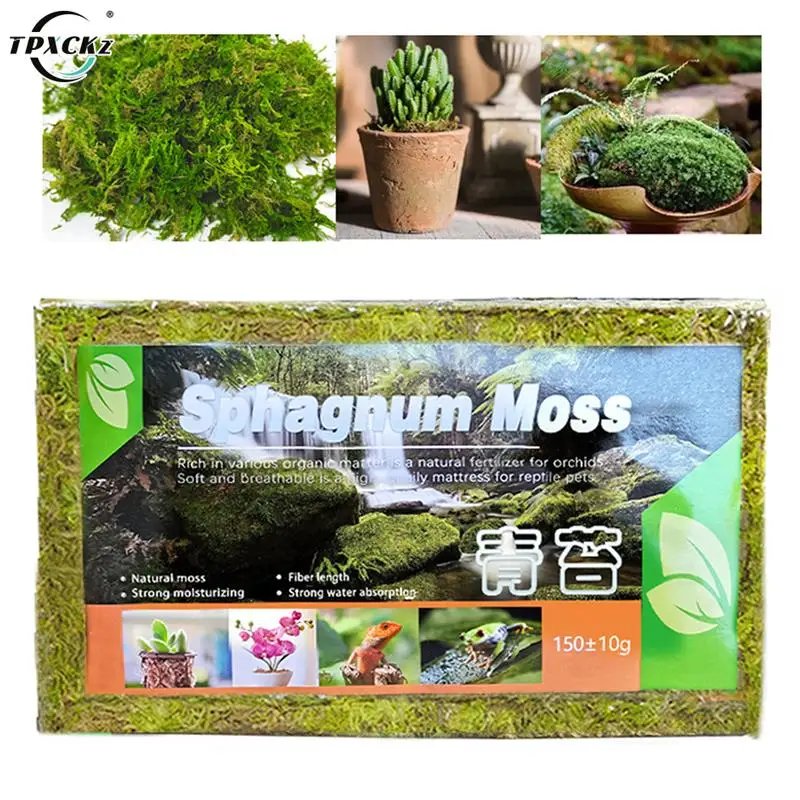 150g Compressed Natural Sphagnum Moss Dry Peat Moss Potting Mix Soil Moisturizing Mat Organic Fertilizer Moss Crafts
