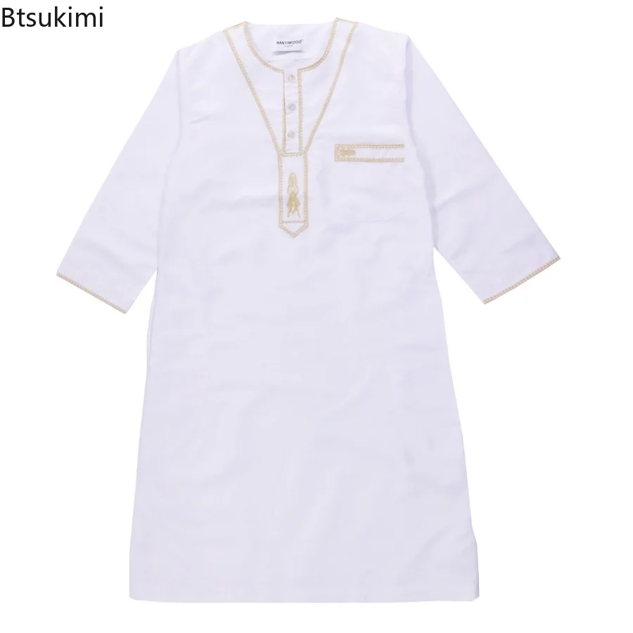 2023 Fashion Muslim Teenager Clothing Islam Men Summer Winter Eid Ramadan Prayer High Quality Elengance Party Boy's Robe Caftan