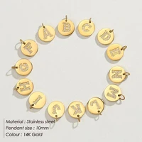 bipin 26 zirconia alphabet pendant stainless steel pendant necklace bracelet for jewelry making