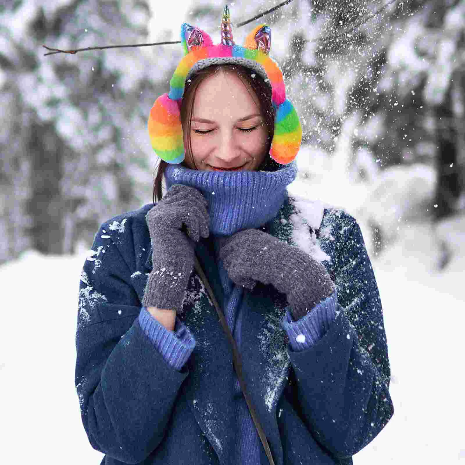 

Heater Womens Headbands Plush Ear Warmer Winter Adorable Earmuff Child Unicorn