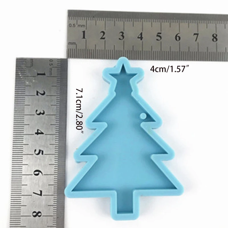 

T84B Christmas Ornaments Resin Mold Xmas Keychain Decorations Pendant Silicone Mould