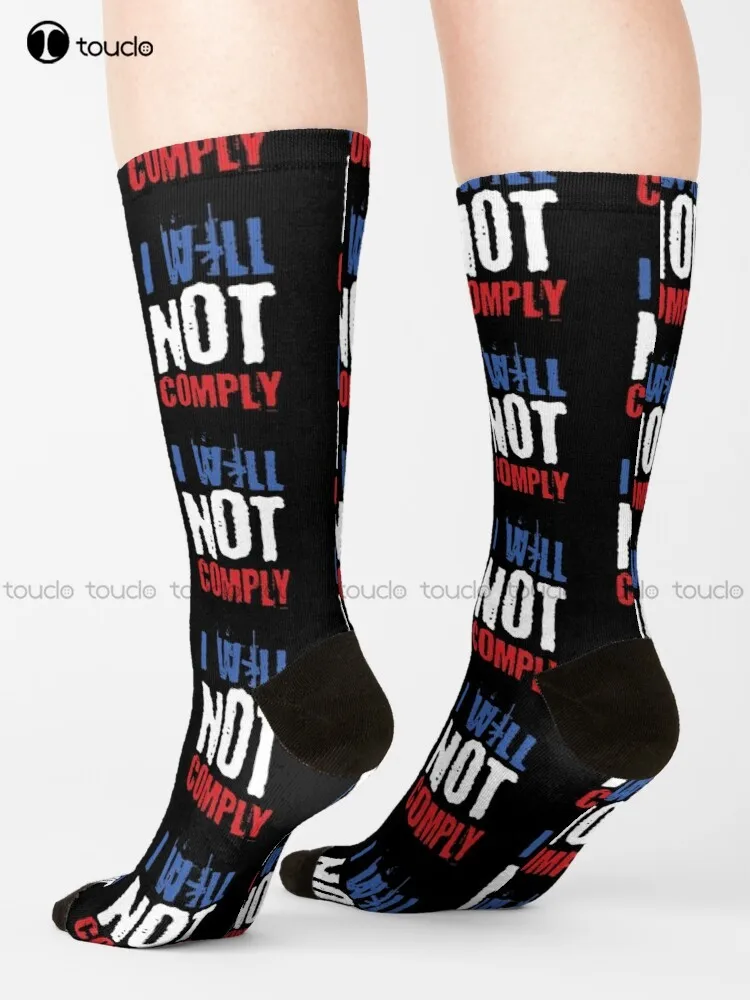 

I Will Not Comply Ar15 Ar-15 Gift For Men Women Socks Black Football Socks Funny Art Harajuku Streetwear Colorful Cartoon Socks