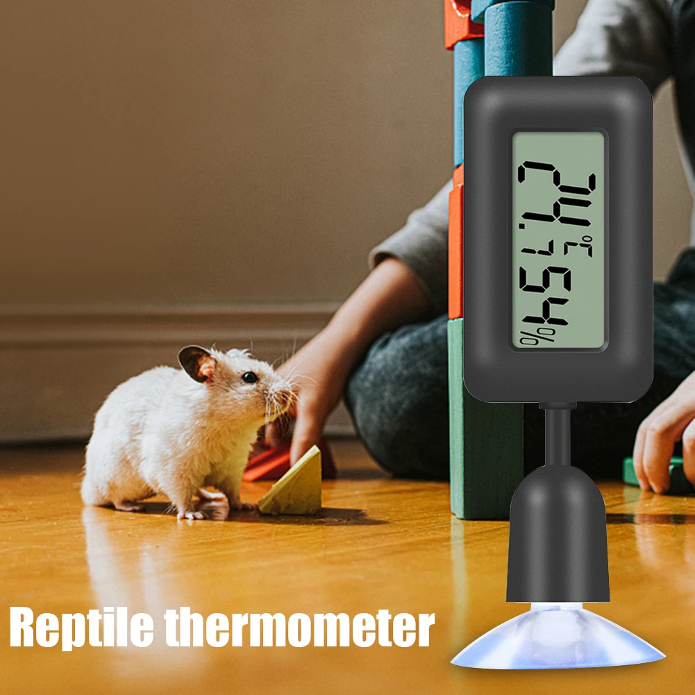 

Reptile Thermometer Hygrometer with Suction Cup Digital Temperature & Humidity Meter for Bearded Dragon Terrarium Tank