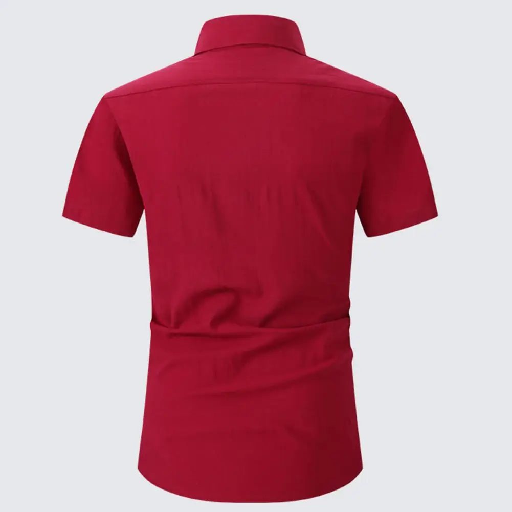 

Chic Pure Color Single-breasted Men Shirt Men Shirt Business Formal