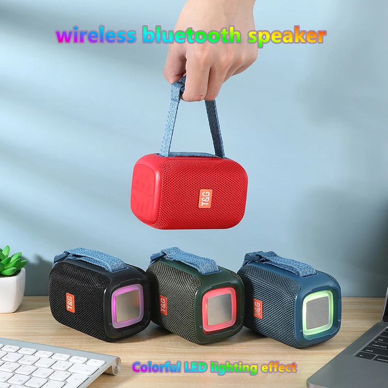 

Nuevo Altavoz Bluetooth inalambrico portAtil Mini Subwoofer Centro de musica de gran volumen TF USB Radio FM Luces LED coloridas