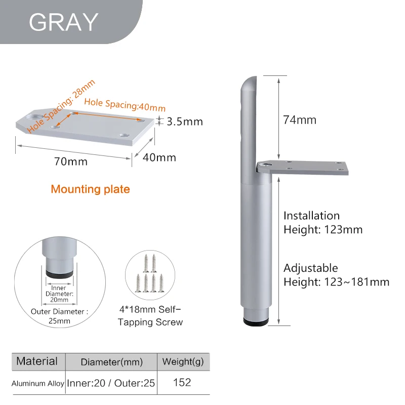 

Регулируемые ножки для мебели TOPNIKE